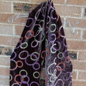 Shirheen Burnout Silk Muted Multi Color Circles Scarf